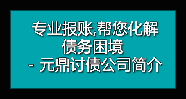 专业报账,帮您化解债务困境 - 元鼎讨债公司简介.jpg