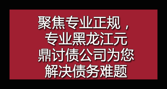 聚焦专业正规，专业黑龙江元鼎讨债公司为您解决债务难题